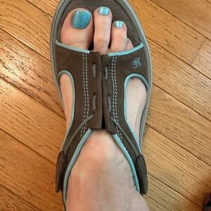 MBT Brown and Blue Comfort Sandals